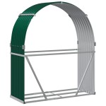 vidaXL Suport pentru bușteni, verde, 120x45x140 cm, oțel galvanizat vidaXL Suport pentru bușteni, verde, 120x45x140 cm, oțel galvanizat