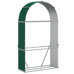 vidaXL Suport pentru bușteni, verde, 120x45x210 cm, oțel galvanizat vidaXL Suport pentru bușteni, verde, 120x45x210 cm, oțel galvanizat