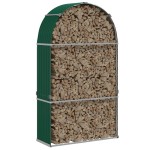 vidaXL Suport pentru bușteni, verde, 120x45x210 cm, oțel galvanizat vidaXL Suport pentru bușteni, verde, 120x45x210 cm, oțel galvanizat