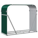 vidaXL Suport pentru bușteni, verde, 120x45x100 cm, oțel galvanizat