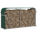 vidaXL Suport pentru bușteni, verde, 180x45x100 cm, oțel galvanizat