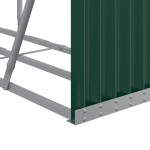 vidaXL Suport pentru bușteni, verde, 180x45x100 cm, oțel galvanizat