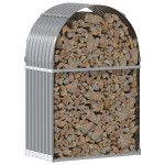 vidaXL Suport de bușteni, gri deschis, 80x45x120 cm, oțel galvanizat vidaXL Suport de bușteni, gri deschis, 80x45x120 cm, oțel galvanizat