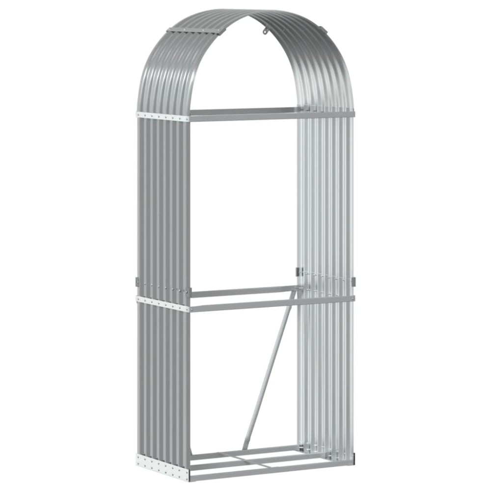 vidaXL Suport de bușteni, gri deschis, 80x45x190 cm, oțel galvanizat