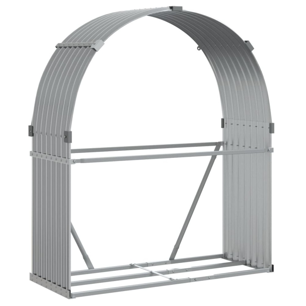vidaXL Suport de bușteni, gri deschis, 120x45x140 cm, oțel galvanizat