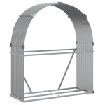 vidaXL Suport de bușteni, gri deschis, 120x45x140 cm, oțel galvanizat