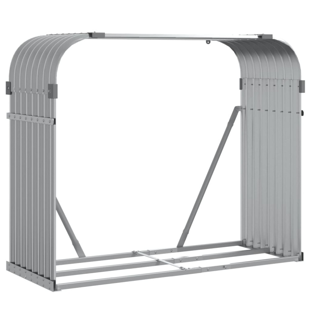vidaXL Suport de bușteni, gri deschis, 120x45x100 cm, oțel galvanizat