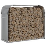 vidaXL Suport de bușteni, gri deschis, 120x45x100 cm, oțel galvanizat vidaXL Suport de bușteni, gri deschis, 120x45x100 cm, oțel galvanizat