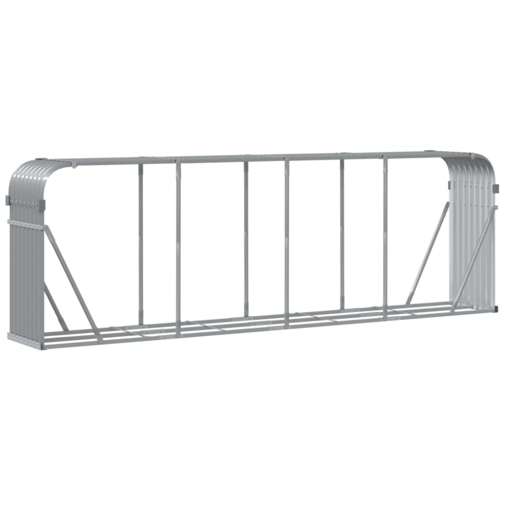 vidaXL Suport pentru lemne gri deschis 300x45x100 cm oțel galvanizat
