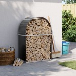 vidaXL Suport de bușteni, antracit, 80x45x120 cm, oțel galvanizat vidaXL Suport de bușteni, antracit, 80x45x120 cm, oțel galvanizat