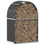 vidaXL Suport de bușteni, antracit, 80x45x120 cm, oțel galvanizat vidaXL Suport de bușteni, antracit, 80x45x120 cm, oțel galvanizat