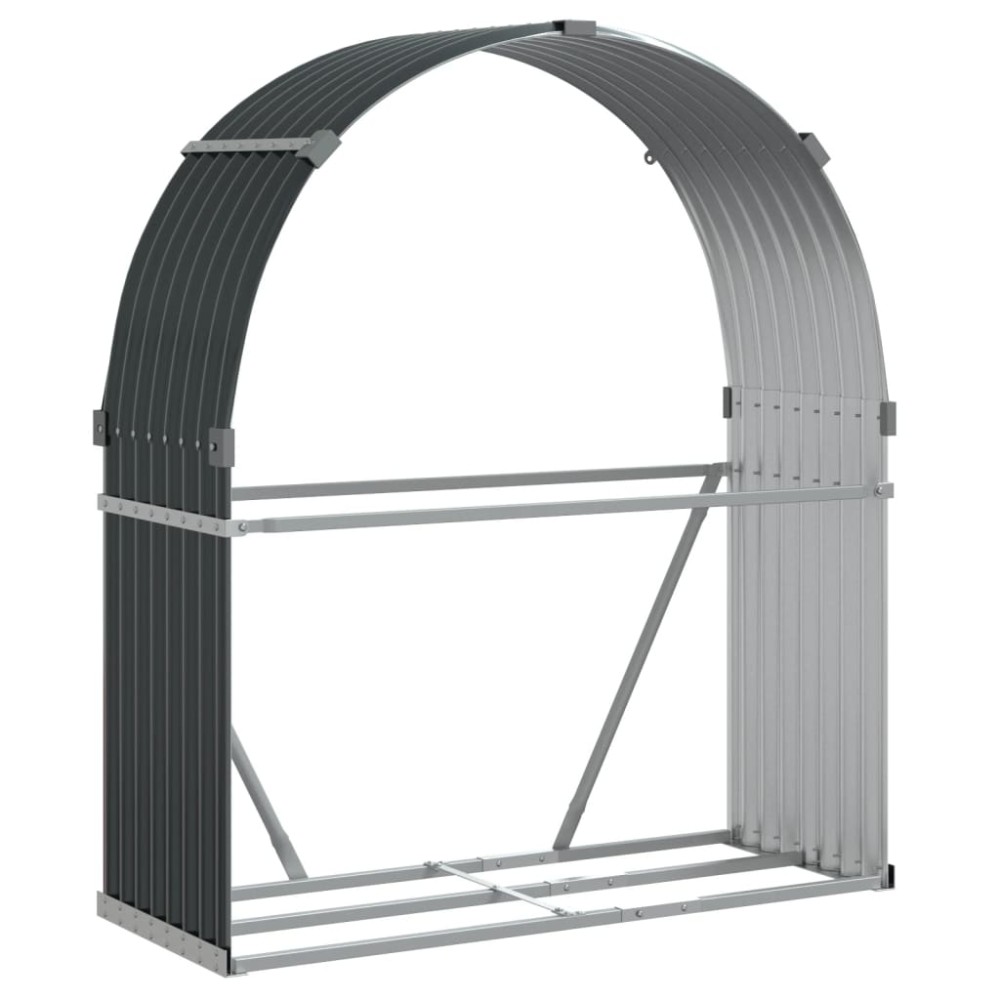 vidaXL Suport de bușteni, antracit, 120x45x140 cm, oțel galvanizat