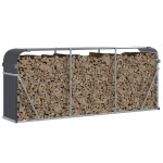 vidaXL Suport de bușteni, antracit, 234x45x100 cm, oțel galvanizat vidaXL Suport de bușteni, antracit, 234x45x100 cm, oțel galvanizat