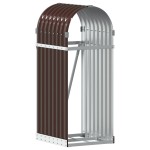 vidaXL Suport pentru bușteni, maro, 40x45x100 cm, oțel galvanizat vidaXL Suport pentru bușteni, maro, 40x45x100 cm, oțel galvanizat