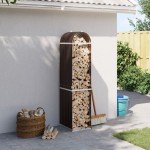 vidaXL Suport pentru bușteni, maro, 40x45x170 cm, oțel galvanizat vidaXL Suport pentru bușteni, maro, 40x45x170 cm, oțel galvanizat