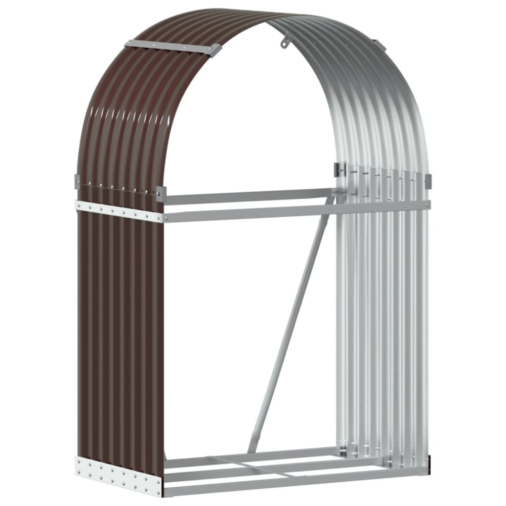vidaXL Suport pentru bușteni, maro, 80x45x120 cm, oțel galvanizat