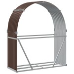 vidaXL Suport pentru bușteni, maro, 120x45x140 cm, oțel galvanizat vidaXL Suport pentru bușteni, maro, 120x45x140 cm, oțel galvanizat