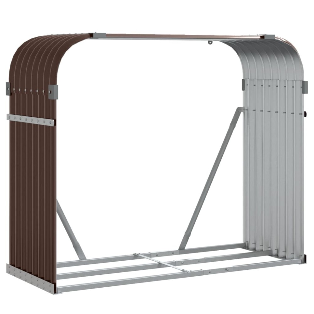 vidaXL Suport pentru bușteni, maro, 120x45x100 cm, oțel galvanizat
