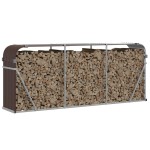 vidaXL Suport pentru bușteni, maro, 234x45x100 cm, oțel galvanizat vidaXL Suport pentru bușteni, maro, 234x45x100 cm, oțel galvanizat