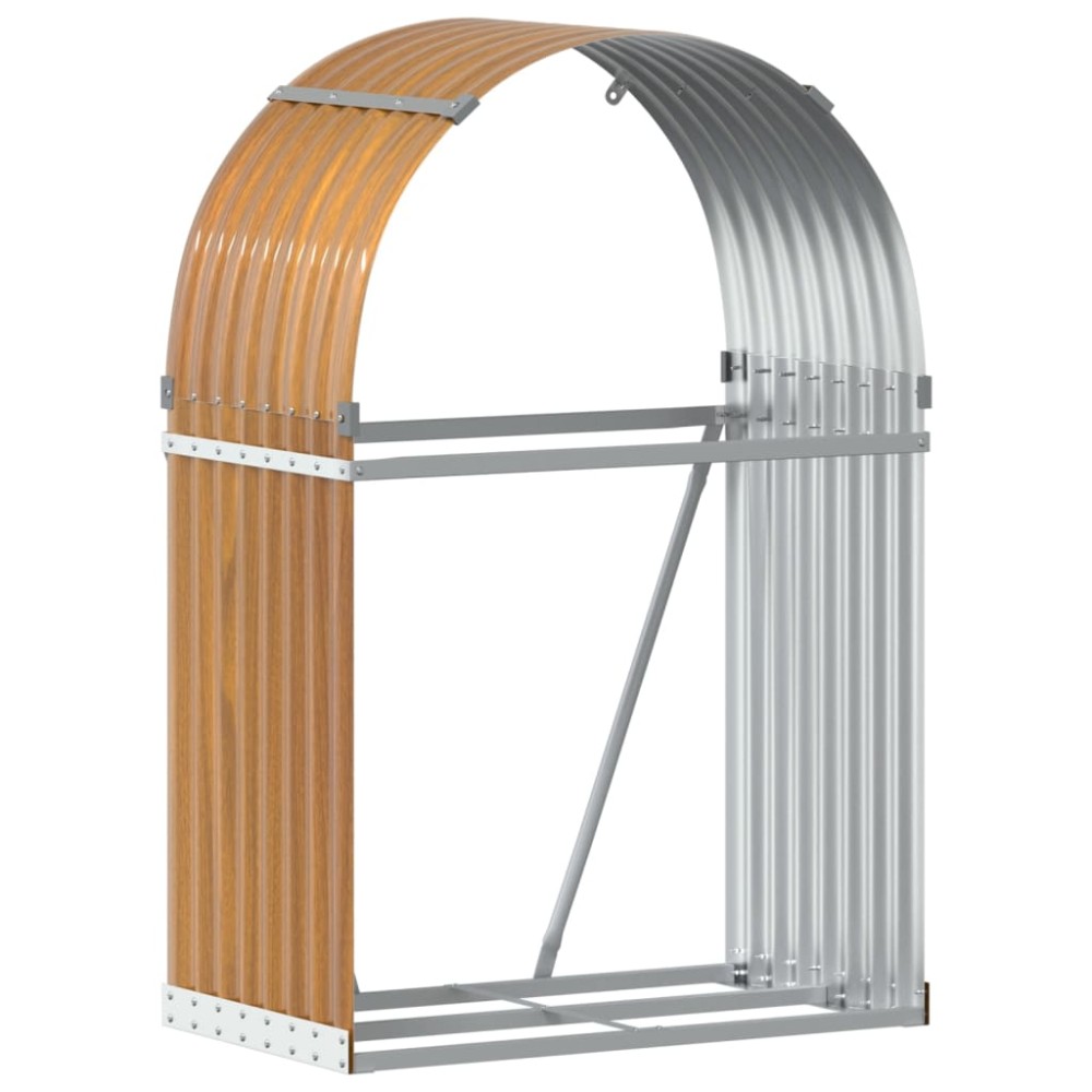vidaXL Suport de bușteni, aspect de lemn, 80x45x120 cm, oțel galvanizat