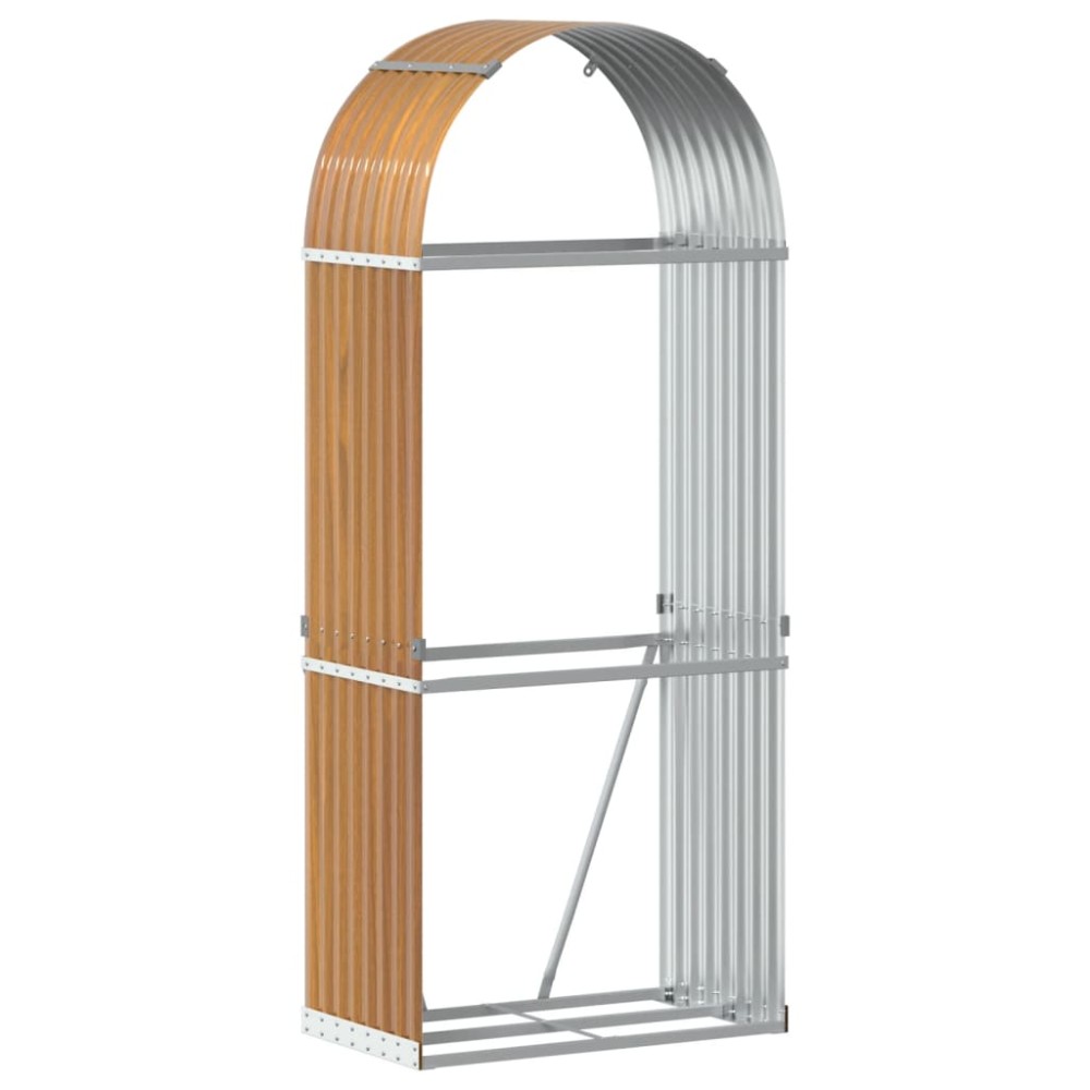 vidaXL Suport de bușteni, aspect de lemn, 80x45x190 cm, oțel galvanizat