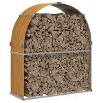 vidaXL Suport de bușteni, aspect de lemn, 120x45x140 cm, oțel galvanizat