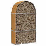 vidaXL Suport de bușteni, aspect de lemn, 120x45x210 cm, oțel galvanizat
