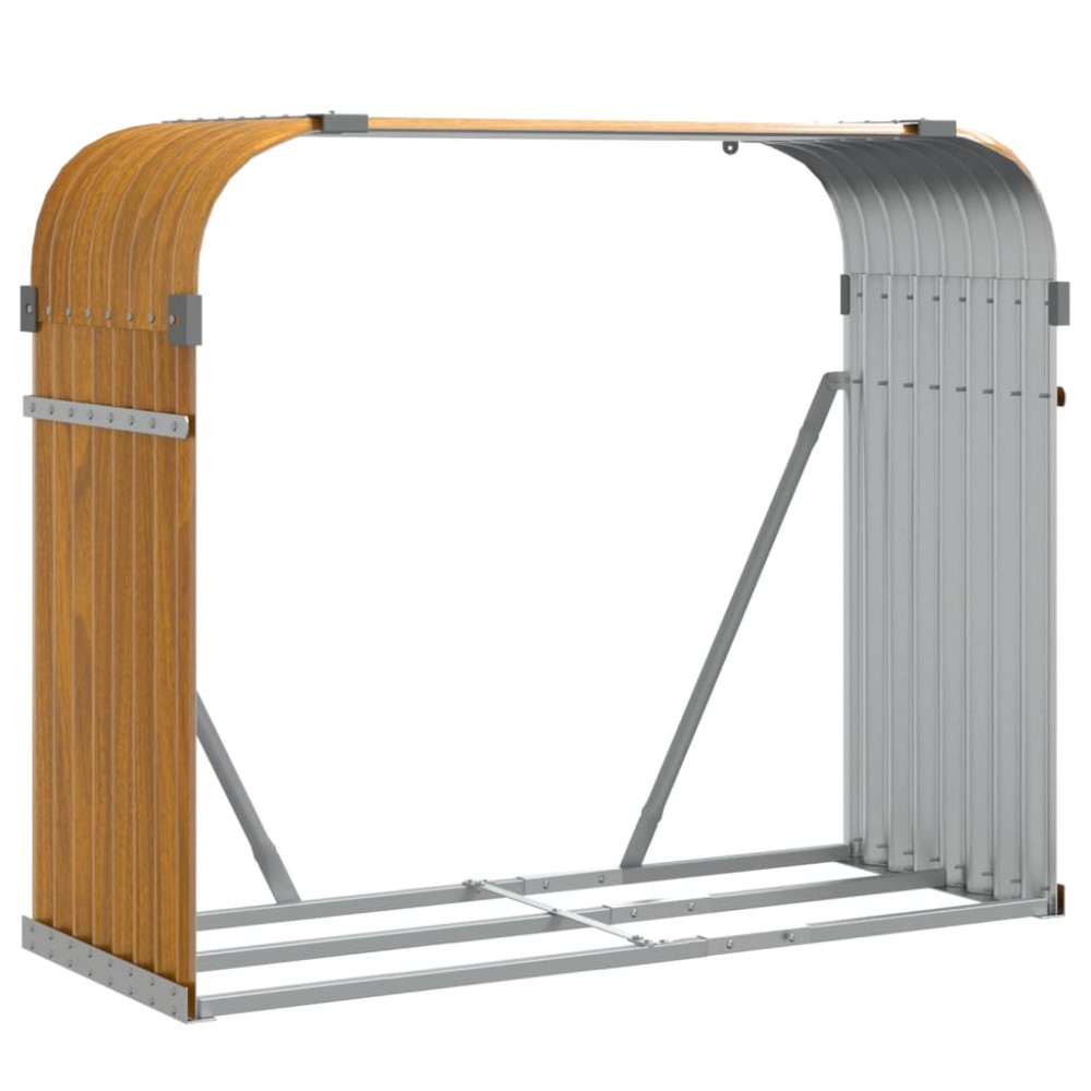 vidaXL Suport de bușteni, aspect de lemn, 120x45x100 cm, oțel galvanizat