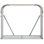 vidaXL Suport de bușteni, aspect de lemn, 120x45x100 cm, oțel galvanizat