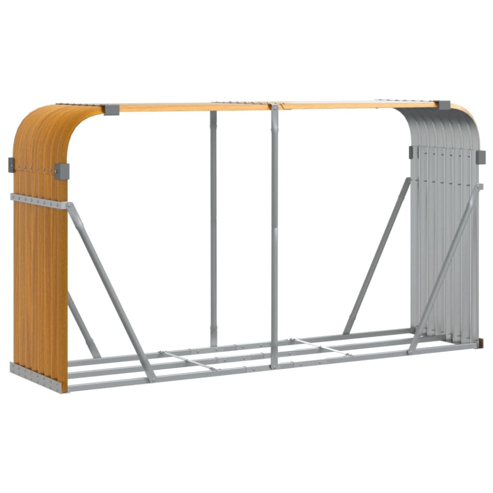 vidaXL Suport de bușteni, aspect de lemn, 180x45x100 cm, oțel galvanizat