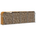 vidaXL Suport de bușteni, aspect de lemn, 300x45x100 cm, oțel galvanizat