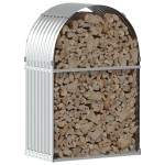 vidaXL Suport pentru bușteni, argintiu, 80x45x120 cm, oțel galvanizat vidaXL Suport pentru bușteni, argintiu, 80x45x120 cm, oțel galvanizat