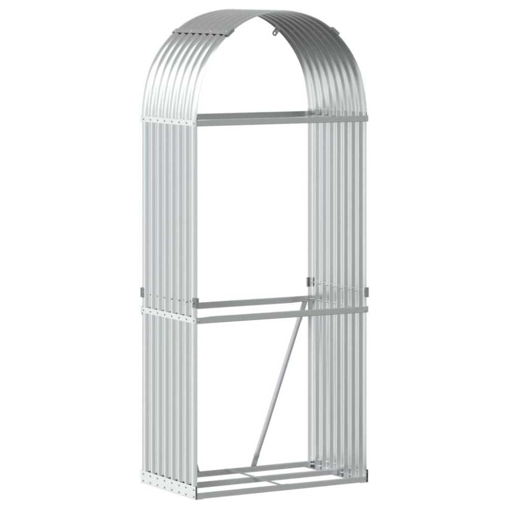 vidaXL Suport pentru bușteni, argintiu, 80x45x190 cm, oțel galvanizat