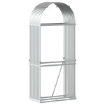 vidaXL Suport pentru bușteni, argintiu, 80x45x190 cm, oțel galvanizat