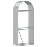 vidaXL Suport pentru bușteni, argintiu, 80x45x190 cm, oțel galvanizat