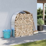 vidaXL Suport pentru bușteni, argintiu, 120x45x140 cm, oțel galvanizat vidaXL Suport pentru bușteni, argintiu, 120x45x140 cm, oțel galvanizat