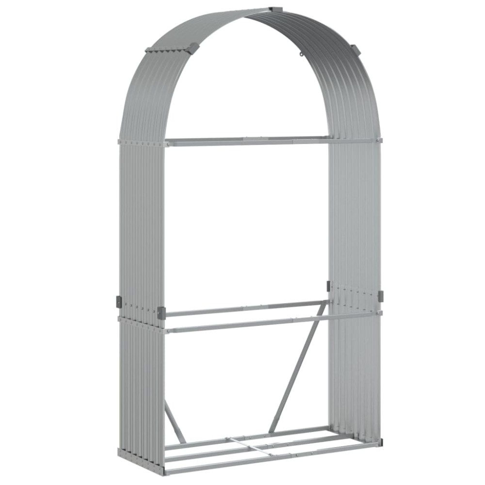 vidaXL Suport pentru bușteni, argintiu, 120x45x210 cm, oțel galvanizat