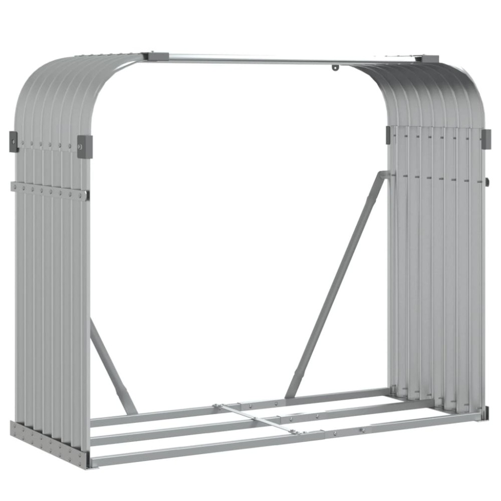 vidaXL Suport pentru bușteni, argintiu, 120x45x100 cm, oțel galvanizat