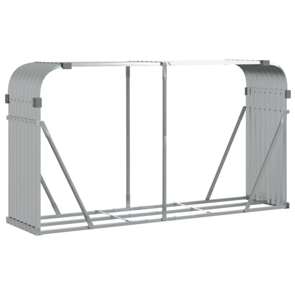 vidaXL Suport pentru bușteni, argintiu, 180x45x100 cm, oțel galvanizat