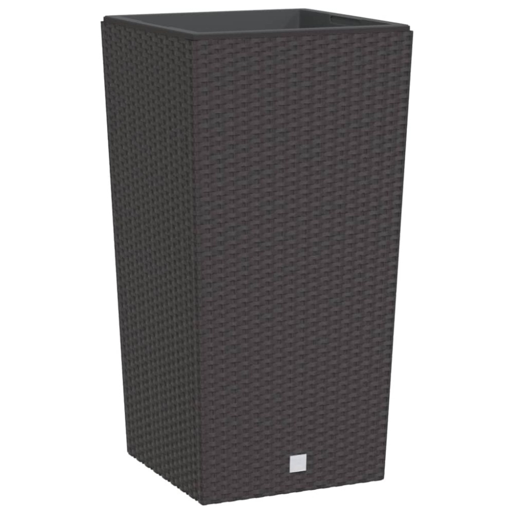 vidaXL Jardinieră cu interior detașabil, maro, 21 / 49 L, PP ratan