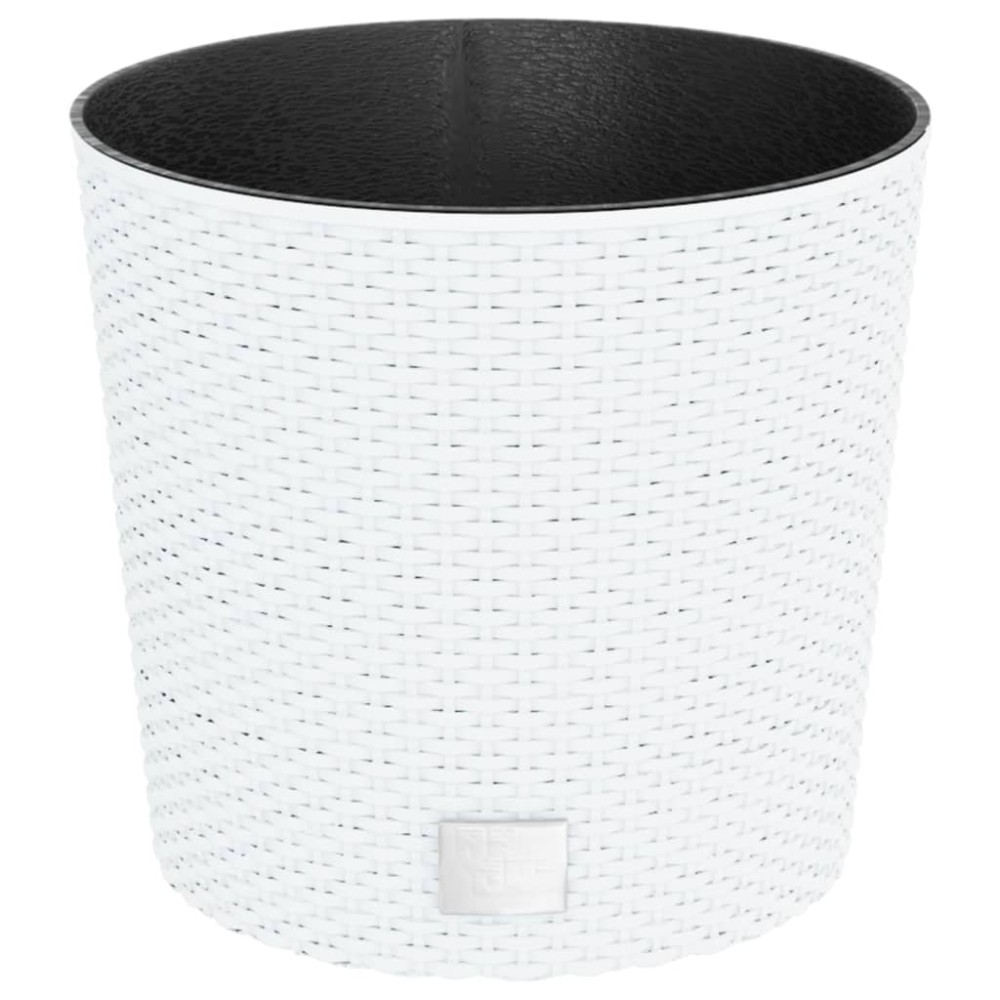 vidaXL Jardinieră cu interior detașabil, alb, 15 / 15,3 L, PP ratan
