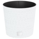 vidaXL Jardinieră cu interior detașabil, alb, 15 / 15,3 L, PP ratan vidaXL Jardinieră cu interior detașabil, alb, 15 / 15,3 L, PP ratan
