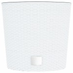 vidaXL Jardinieră cu interior detașabil, alb, 15 / 15,3 L, PP ratan vidaXL Jardinieră cu interior detașabil, alb, 15 / 15,3 L, PP ratan
