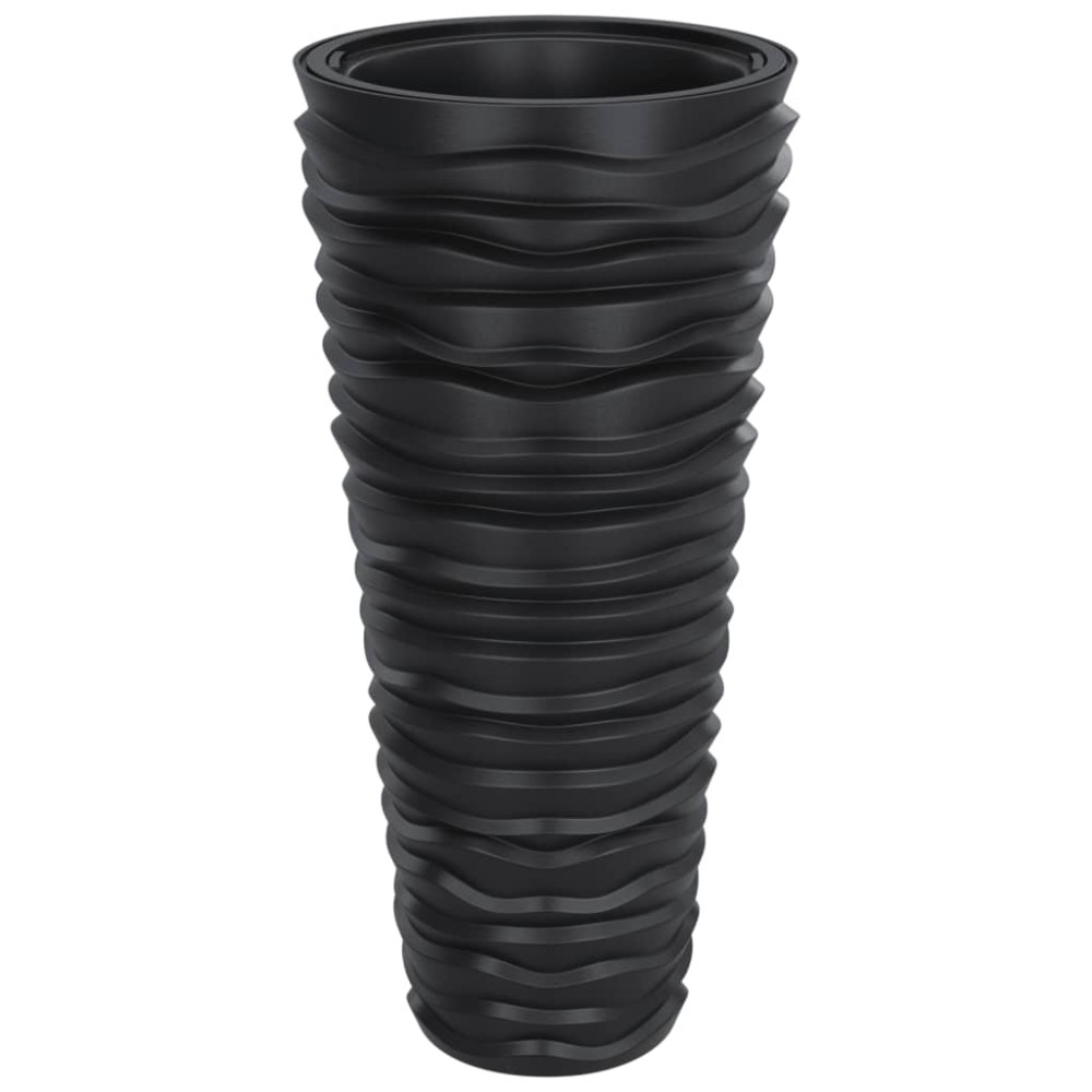 vidaXL Jardinieră cu interior detașabil, antracit 18 / 45 L PP canelat