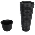 vidaXL Jardinieră cu interior detașabil, antracit 18 / 45 L PP canelat