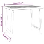 vidaXL Masă pentru camping, alb, 79x56x64 cm, PP aspect lemn vidaXL Masă pentru camping, alb, 79x56x64 cm, PP aspect lemn