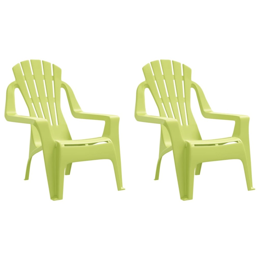 vidaXL Scaune grădină de copii 2 buc. verde 37x34x44 cm PP aspect lemn