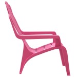 vidaXL Scaune grădină de copii 2 buc. roz 37x34x44 cm PP aspect lemn