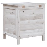 vidaXL Ladă depozitare de grădină alb 50x49x56,5 cm lemn masiv de brad vidaXL Ladă depozitare de grădină alb 50x49x56,5 cm lemn masiv de brad