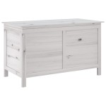 vidaXL Ladă depozitare de grădină alb 99x49,5x58,5 cm lemn masiv brad vidaXL Ladă depozitare de grădină alb 99x49,5x58,5 cm lemn masiv brad